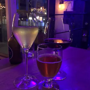 Domaine coteaux des margots - bubbly ($15) Giovanni Rosso - red ($13) Galipette - cider ($8)