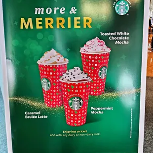 a sign for a starbucks drink