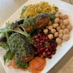 a white plate of food