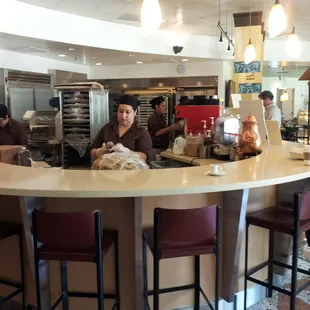 Coffee bar overlooking some chocolate chip cookie making