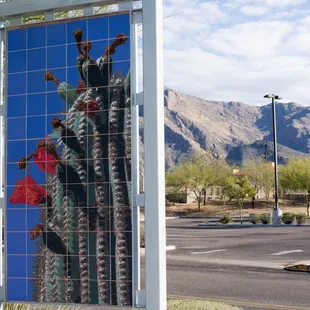 Artwork in the parking lot of Oracle Crossings.