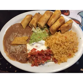 Chicken Flautas Dinner Plate