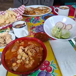 Pasole hits the spot on a cold, raining day.  The side spicy sauce has a nice creamy kick.