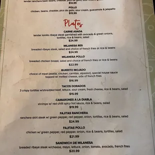 menu