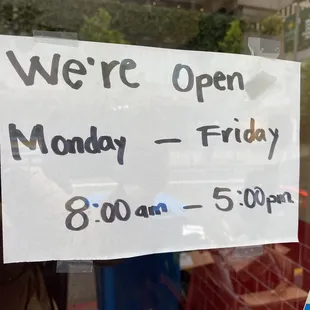 Here are there hours as of today.