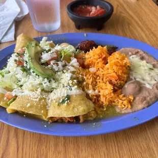 a plate of mexican food on a table