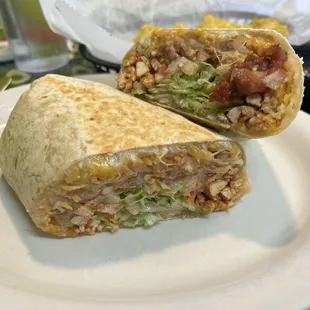 Grilled chicken burrito