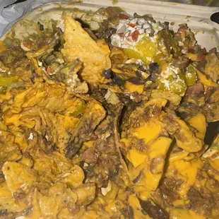 Sooo much fake nacho cheese