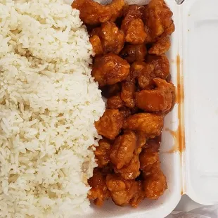 Orange chicken lunch combo.