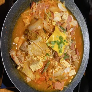 Budae jjigae or Army stew. Great balance of kimchi and meats.