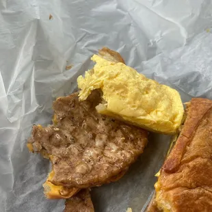 Sausage egg n cheese sandwich
