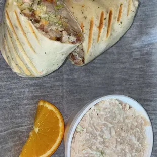 Chicken ranch wrap and chicken salad