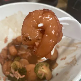 Frozen shrimp?  This in NOT sweet n pungent shrimp.  Far from it