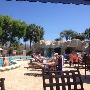 Cabanas by the pool.