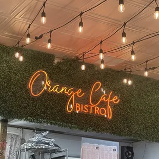 Fancy orange cafe decor