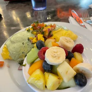 a plate of fruit salad