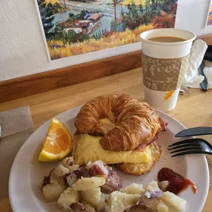 Ham Egg and Cheese Crossant