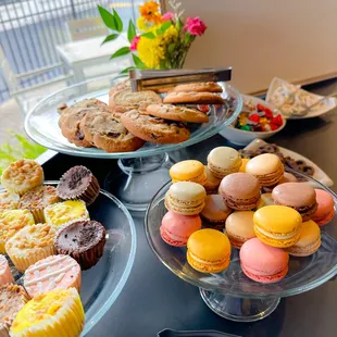 a table of desserts