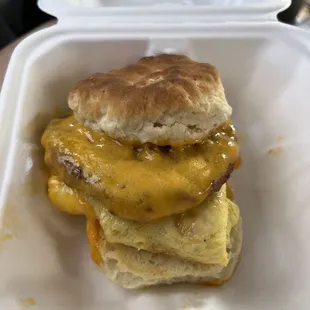 Breakfast sandwich with sausage
