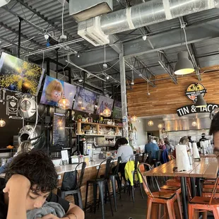 TVs, bar area