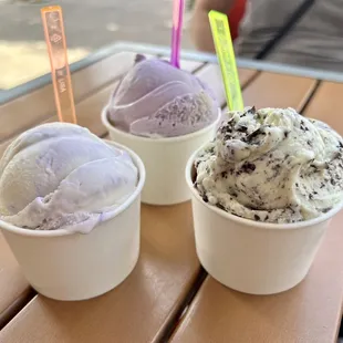Lavender, taro and mint chips.