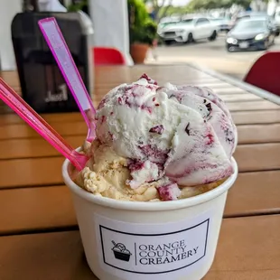 A Triple...with Cherry Swirl, Salted Caramel, Coffee Chocolate