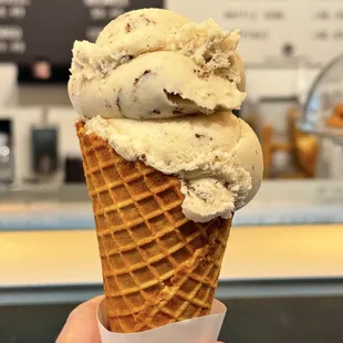 YEAH BABY...loved my Peanut Butter Chip in house made waffle cone !