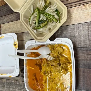 Chicken Chicken Tikka Masala and Black paper chicken. Too bomb