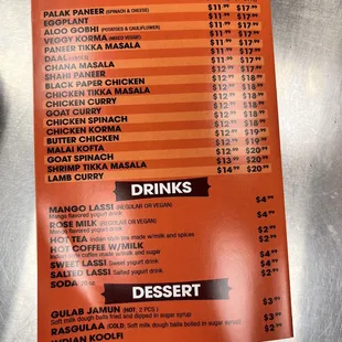menu