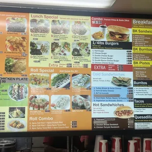 a menu for a restaurant