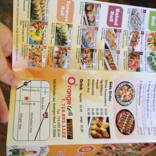 Sushi menu