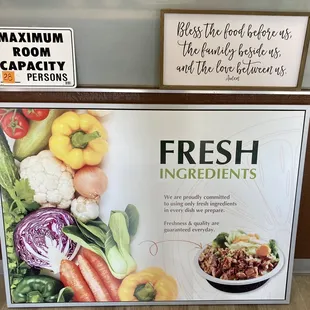 fresh ingredients sign