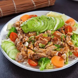 Avocado with chicken teriyaki in anaheim