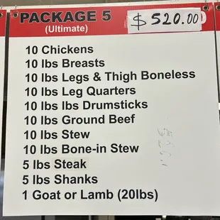 menu