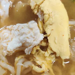 Close up of the chicken and the egg.
