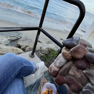 I took my baked goods and ate by the ocean since inside dining is still closed.