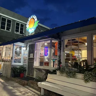 Orange Inn, walk up window orders at the far end.