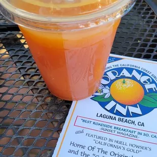 Fresh orange and guava juice. Yum!