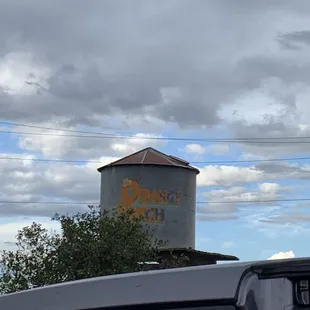 In front of the parking lot