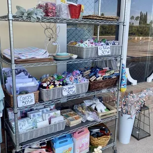 There are always racks of reduced price items out front