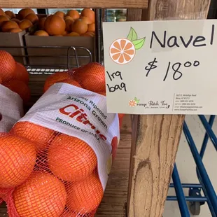 Large bag of navel oranges $18