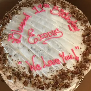 Vegan carrot birthday cake for my son