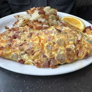 Meat lovers omelette