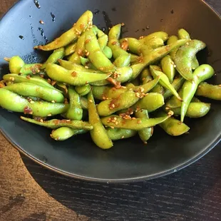 Spicy Garlic Edamame