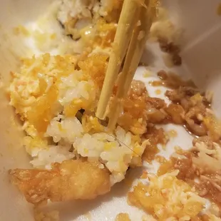 I wish we saw this sooner before finishing most of the rolls. Found a short black hair in our sushi