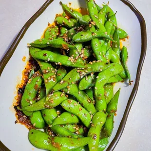 Edamame with Spicy Garlic