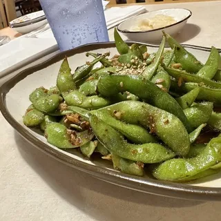 Edamame with Spicy Garlic
