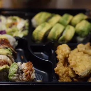 a tray of food