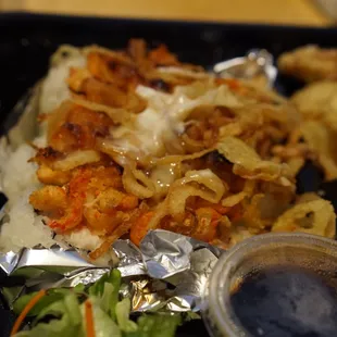 a tray of food