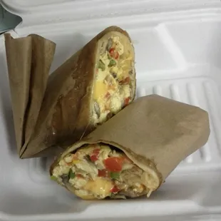 Veggie breakfast burrito